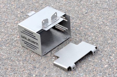 SCHIZZO® Batteriekasten "HIDE AWAY", Edelstahl gebürstet